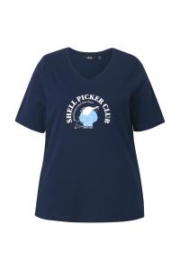 Рубашка Ulla Popken, цвет marine blue/Light blue