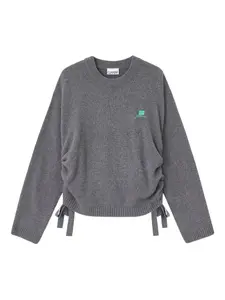 Свитер с кулиской Ganni, серый