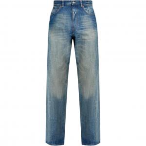 Джинсы прямого кроя с логотипом MM6 Maison Margiela, синий