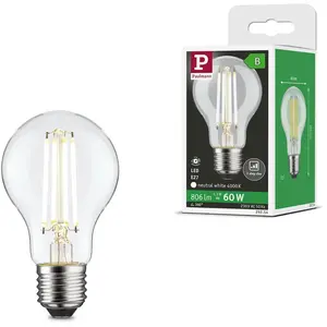 Светодиодная лампа Eco-Line Filament 230V LED, цоколь E27, 806 лм, 4,3 Вт, 4000K, диммируемая, прозрачная E27 1 шт. Нейтральный белый Paulmann, прозрачный
