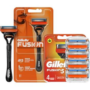 Скрытые лезвия ручные бритвы stainless steel penta blade, моющаяся для всего тела 1 ручка с 5 насадками Gillette