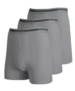 Мужские хлопковые трусы-боксеры с эффектом растяжения, 3 шт Blu Rock, серый