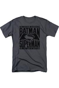 Футболка с коротким рукавом для взрослых «Бэтмен против Супермена» Gildan, цвет charcoal