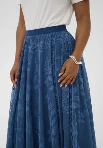 Кружевная юбка а-силуэта crluanna Cream, Dark Denim