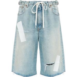 Шорты с логотипом MM6 Maison Margiela, светло-голубые