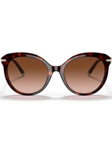 Tiffany & Co Eyewear солнцезащитные очки в круглой оправе черепаховой расцветки, зеленый