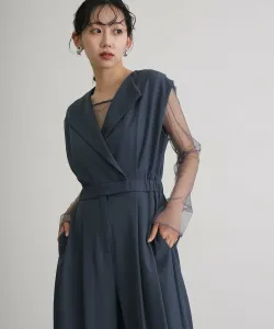 Комплект из двух предметов: брюки и топ с высоким воротником Pourvous, цвет Blue