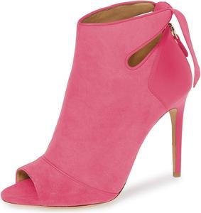 Женские ботильоны на высоком каблуке YDN, модные, с открытым носком, вырезами, бантиком, на шпильке, размеры 4-16 US, Hotpink