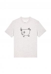 Футболка с принтом LE POULET DAS HUHN watapparel, цвет Mottled Light Grey