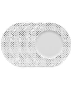 Набор из 4 салатных тарелок Hammock с ободком "Dots" Noritake, Grey