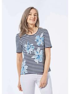 Рубашка в морском стиле, темно-синяя / с узором GOLDNER