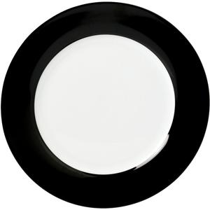 Тарелка для еды van Well Vario из фарфора, подходит для посудомоечной и микроволновой печи, Ø 26,5 см Van Well, черный/белый