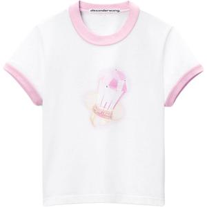 Футболка из хлопка с логотипом Alexander Wang, белый