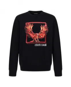 Толстовка с принтом Roberto Cavalli, черный