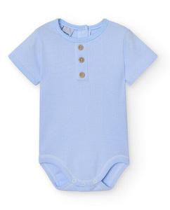 В упаковке 2 детских боди с короткими рукавами и планкой 1x1 Babidú, синий