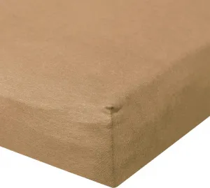 Простыня на резинке Dream Sleep Jersey Elastane De-Luxe 90x200 - 100x220 см карамельного цвета Traumschlaf