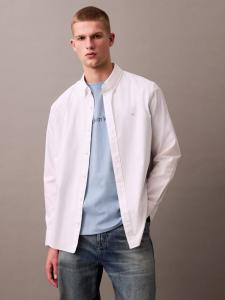 Классическая оксфордская рубашка с длинными рукавами из хлопковой смеси Calvin Klein, Brilliant White