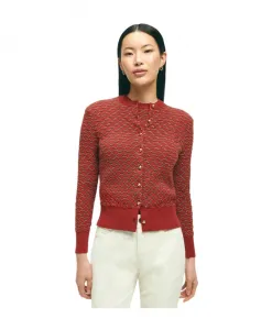 Красный с золотом кардиган из хлопка. Brooks Brothers, красный