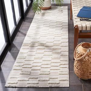 Ковер-дорожка SAFAVIEH, 67 x 214 см, Trends Collection - , бежевый и айвори, без линьки и простой в уходе, толщиной , идеально для гостиной, столовой, спальни (TRD120B-27)