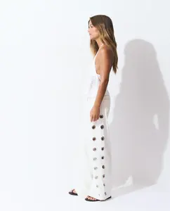 Женские прямые брюки с люверсами Brownie, белый