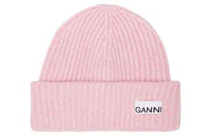 GANNI Бейсболка с логотипом оверсайз розовая