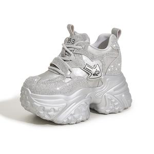 Milan love song Серебряные женские кроссовки на платформе с амортизацией и усиленной подошвой, цвет Silver