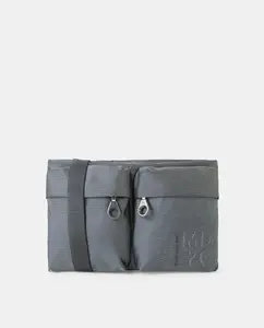 Сумка через плечо с двумя карманами и регулируемой ручкой Mandarina Duck, темно-серый