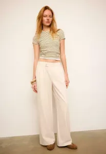 Стильные брюки с перекрестной талией Stradivarius, White