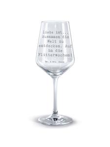 Бокал для вина с надписью любовь, медовый месяц в прозрачном стекле Mr. & Mrs. Panda