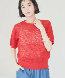 Ажурный летний вязаный пуловер Coen, цвет Orange