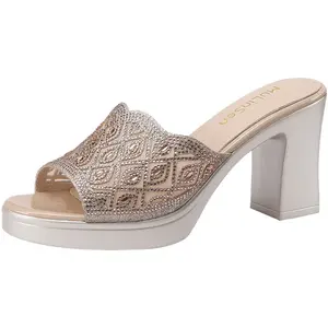 Женские тапочки-слайды с отделкой стразами, устойчивые к истиранию Mulinsen, Pink Gold