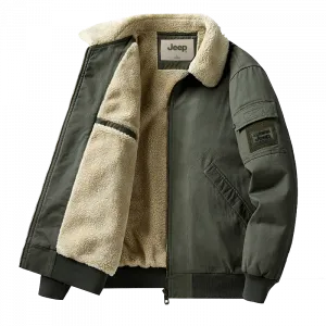 Пуховик Unisex Lapel Thickened Cargo Jeep, army зеленый