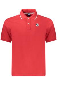 Мужская рубашка-поло North Sails с коротким рукавом и контрастным воротником, красный
