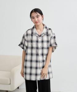 Рубашка-панама в клетку с эффектом омбре Coen, цвет Off White