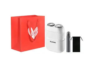 RS202 поворотная бритва портативная мини-электрическая для всего тела моющаяся автомобильная дорожная с двумя лезвиями RUNWE