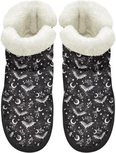 Мини-снежные ботинки для женщин, с противоскользящей подошвой, на меху, теплые ботильоны для зимы, для улицы и дома, размеры США 4,5-12 Chririnla, Gothic Bat