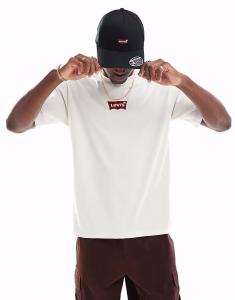 Футболка в винтажном стиле с вышитым логотипом в форме крыла летучей мыши кремового цвета Levi'S