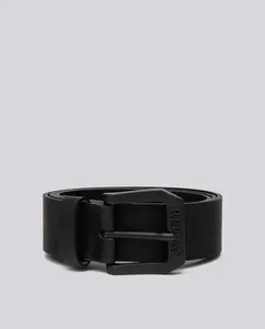 Мужской кожаный ремень с пряжкой-логотипом Replay, чёрный