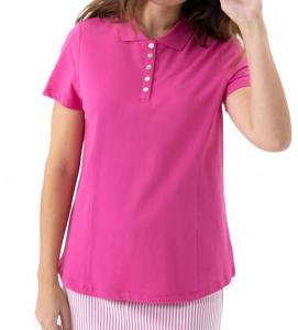 Короткий рукав вязаный поло топ в цвете леденец Renuar, Lollipop