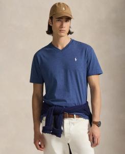 Мужская классическая футболка с V-образным вырезом Polo Ralph Lauren, Derby Blue Heather