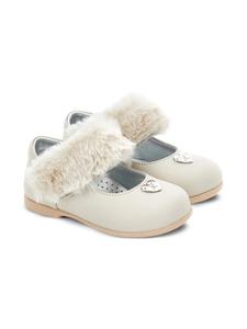 Monnalisa туфли Мэри Джейн с мехом, нейтральный