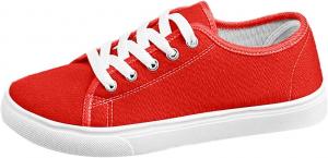 Женские повседневные кеды из ткани Модные универсальные ботинки на шнуровке Комфортные плоские дышащие для повседневной носки Generic, Red