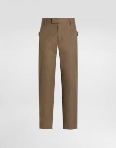 Брюки из хлопкового драпа Dolce & Gabbana, коричневый