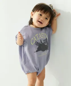 Свободный комбинезон с коротким рукавом и принтом Devil Lab для девочек, 100% хлопок Devirock, цвет 003-Neko-G Blue