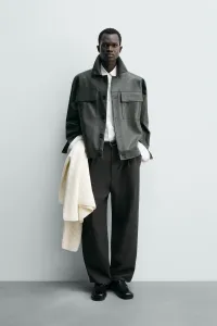 Куртка из искусственной кожи Zara, зеленый