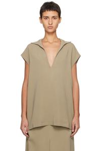 Футболка цвета тауп с накидкой BITE