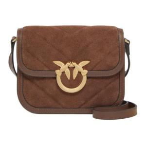 PINKO Сумка Love Bag из коровьей кожи, мини-сумка через плечо, женская, коричневая