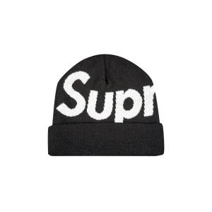 Шапка-бини Supreme с большим логотипом, черная