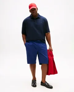 Мужские шорты Бермуды однотонные с корпоративными деталями, большие размеры Tommy Hilfiger, темно-синий