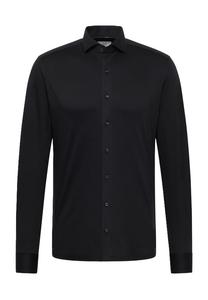 1863 by business рубашка облегающего кроя с длинными рукавами и воротником-стойкой Eterna, черный